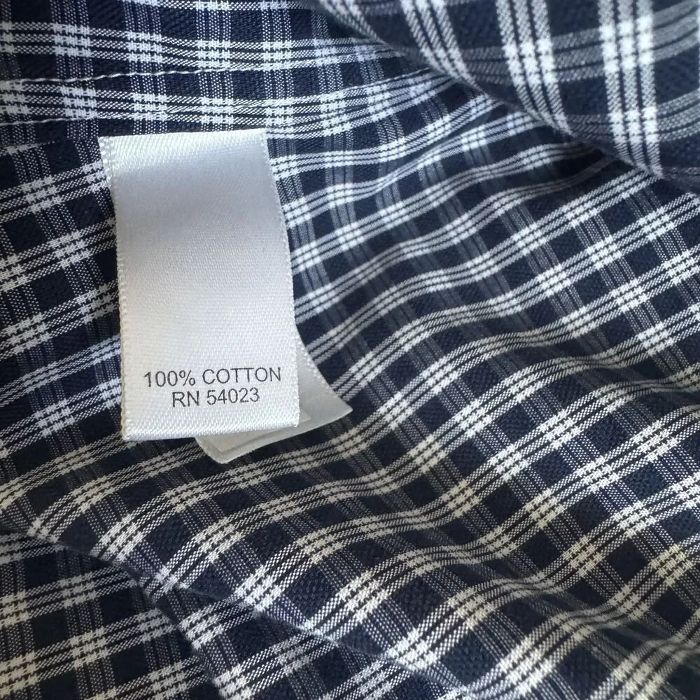 Banana Republic Non-Iron Tailored Slim Fit Shirt Men’s M Blue Check Button Down
